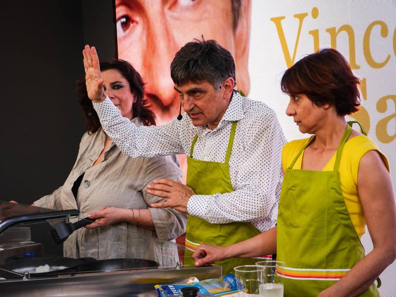 Vincenzo Salemme durante l&#39;incontro organizzato a Piazza Irpinia, a Expo Milano 2015 (Ansa)